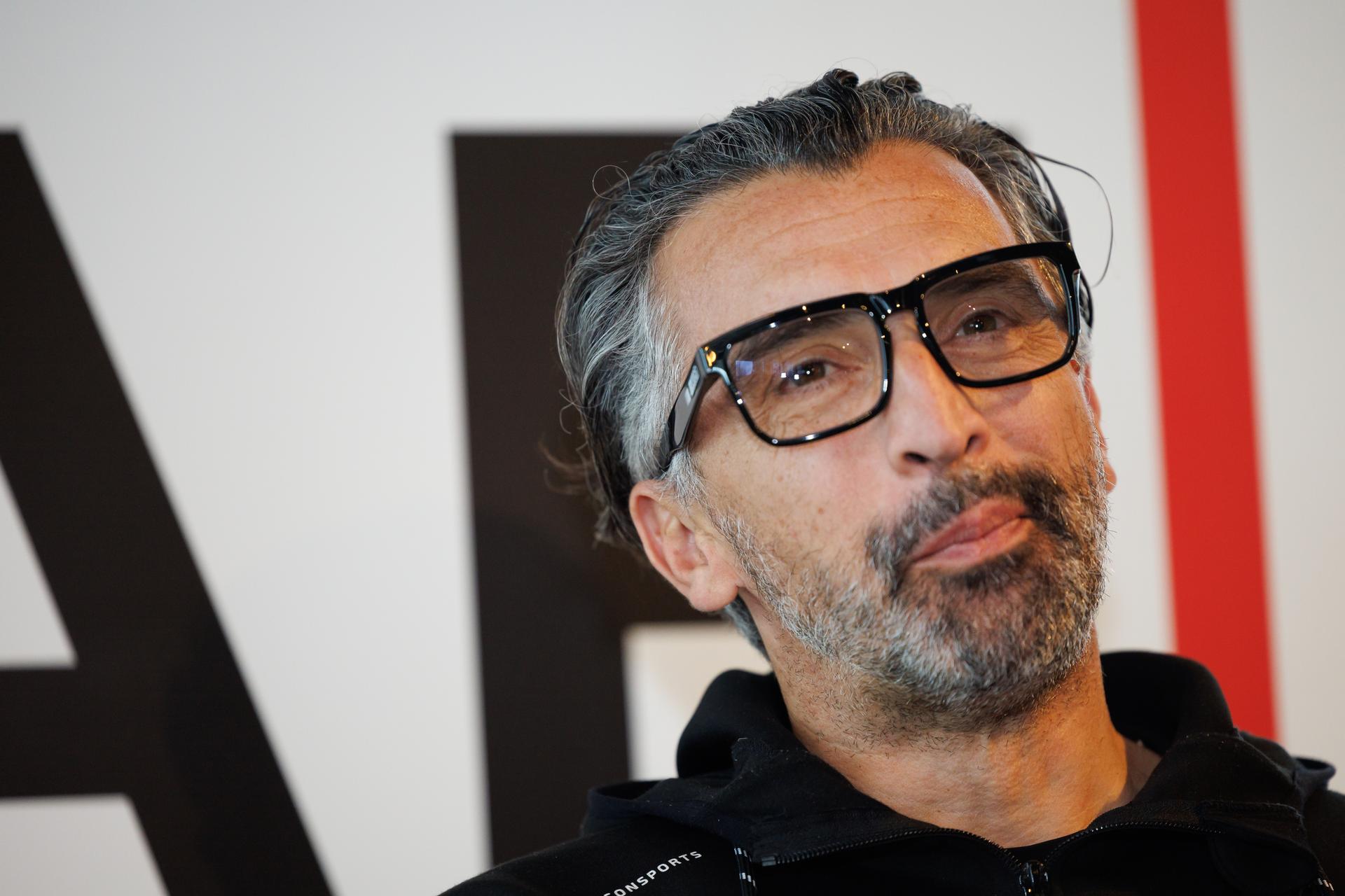 UAE Team Emirates sports director Fabio Baldato pictured during a press conference of UAE Team Emirates ahead of the Ronde van Vlaanderen/ Tour des Flandres/ Tour of Flanders cycling race, in Waregem, Friday 31 March 2023. The 107th edition of the cycling race will take place on Sunday 02 April. BELGA PHOTO KURT DESPLENTER