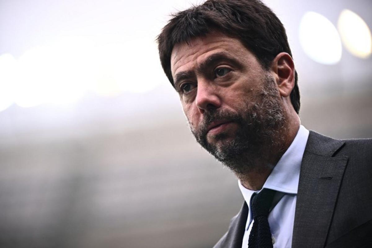 Juventus' President Andrea Agnelli attends the Italian Serie A football match between Torino and Juventus on October 15, 2022 at the Olympic stadium in Turin.  Marco BERTORELLO / AFP