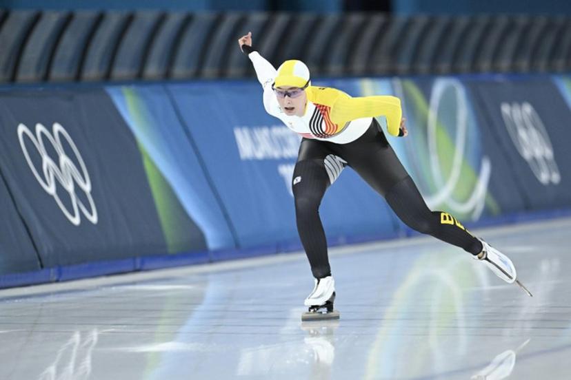Belgium's Fran Vanhoutte competes in the speed skating women's 1000m during the Milano Cortina 2026 Winter Olympic Games at Milano Speed Skating Stadium in Milan on February 9, 2026.  WANG Zhao / AFP