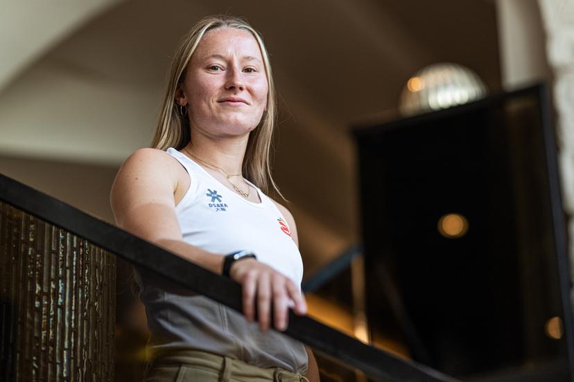 Belgium's Charlotte Englebert poses for the photographer at a press conference of the Belgian national teams Red Lions and Red Panthers for the upcoming 2026 Hockey World Cup, Wednesday 12 August 2026, in Genval. The 2026 edition of the Hockey World Cup takes place in Belgium and The Netherlands from August 15 to August 30. BELGA PHOTO EMILE WINDAL