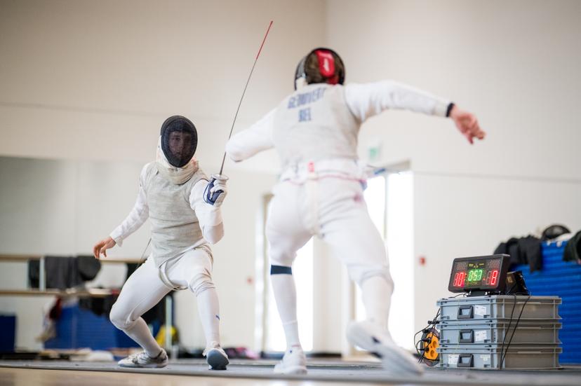 Athlete Stef Van Campenhout and Athlete Oscar Geudvert pictured during the annual winter camp of Team Belgium organized by the BOIC-COIB Belgian Olympic Committee, in Belek, Turkey, Sunday 23 November 2025. The camp takes place from 19 to 26 November and focuses on the initial preparations for the 2028 Olympic Games in Los Angeles. BELGA PHOTO JASPER JACOBS