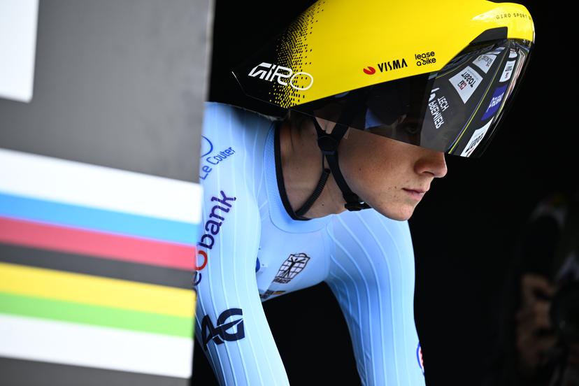 Belgian Matisse Van Kerckhove pictured at the start of the men's U23 individual time trial race (31,3km) at the cycling UCI Road World Championship, in Montreal, Canada, Monday 21 September 2026. BELGA PHOTO JASPER JACOBS