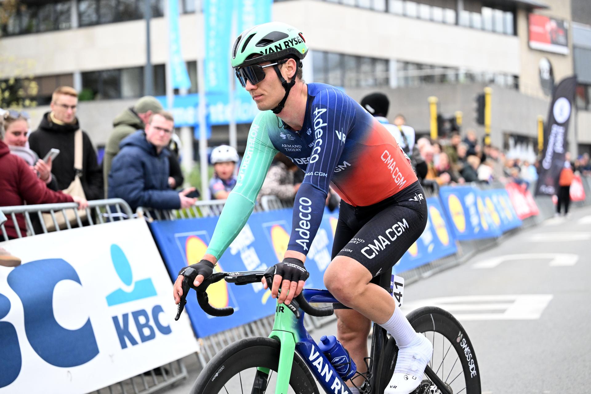 Danish Tobias Lund Andresen of Decathlon CMA CGM Team is pictured after the men elite 'Middelkerke-Wevelgem - In Flanders Fields' one day cycling race, 240.8 km from Middelkerke to Wevelgem, on Sunday 29 March 2026. BELGA PHOTO MAARTEN STRAETEMANS