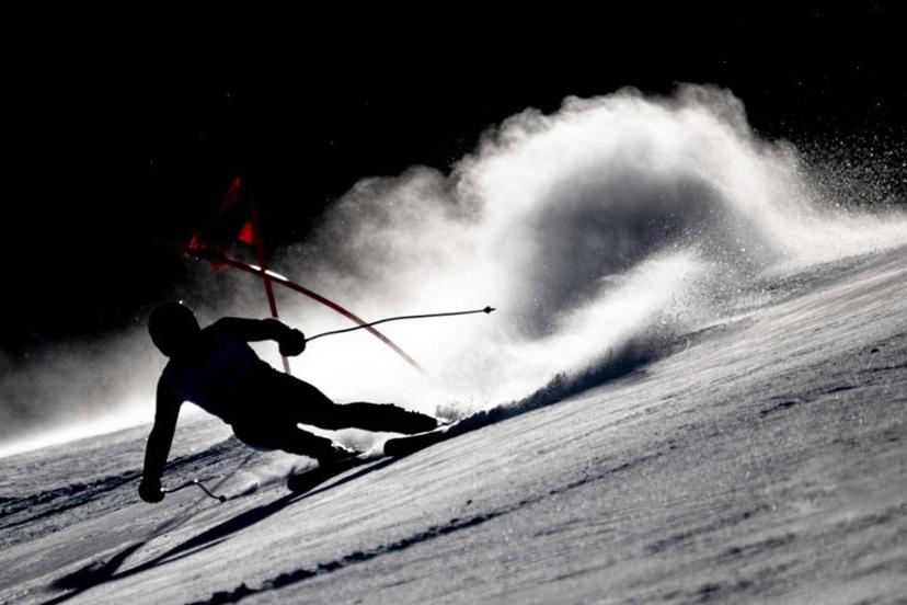 Ukraine's Ivan Kovbasnyuk takes part in the Men's Downhill training session of the FIS Alpine Ski World Championship 2023 in Courchevel, French Alps, on February 10, 2023.  Fabrice COFFRINI / AFP