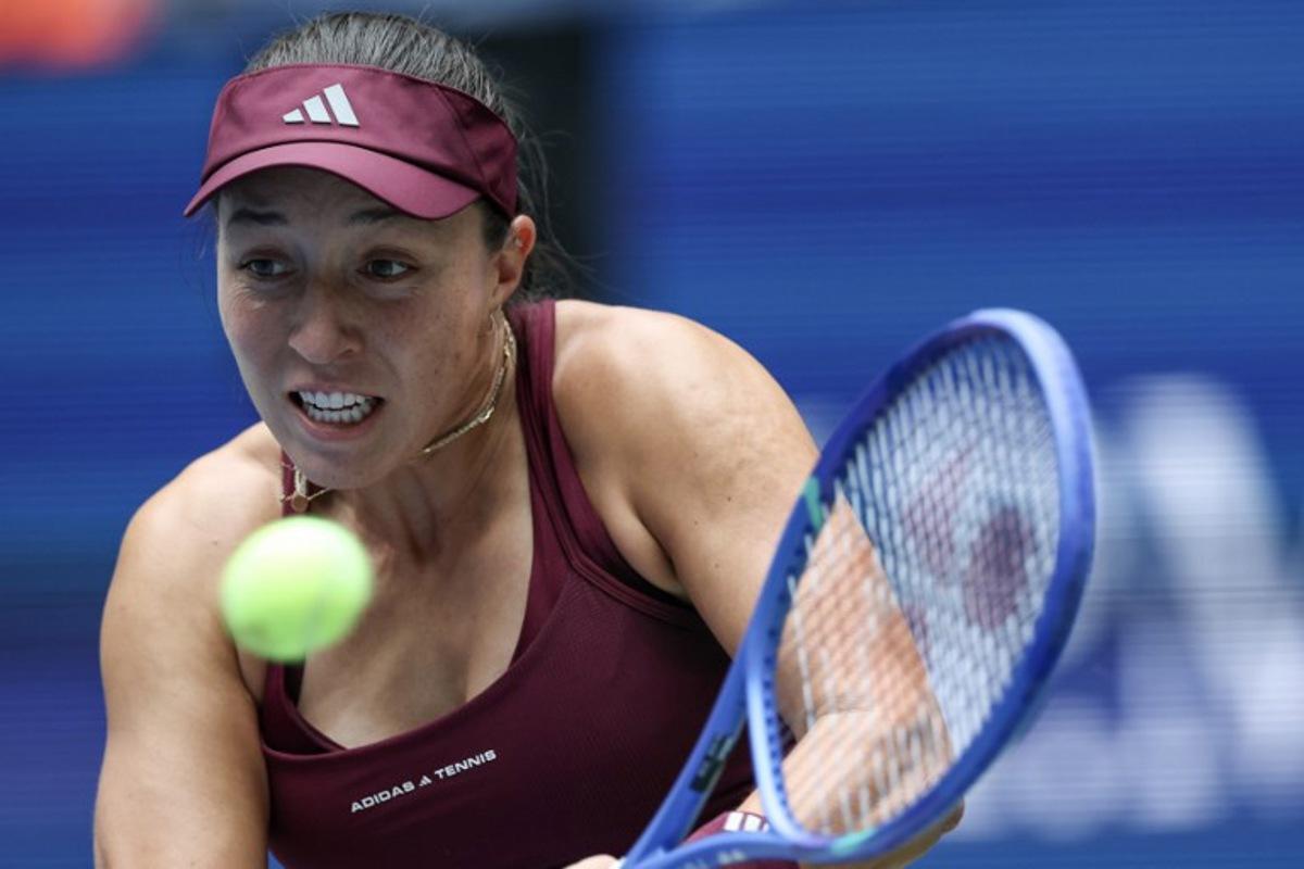 USA's Jessica Pegula hits a return to USA's Sofia Kenin during their women's singles second round tennis match on day four of the US Open tennis tournament at the USTA Billie Jean King National Tennis Center in New York City on September 2, 2026.  TIMOTHY A. CLARY / AFP