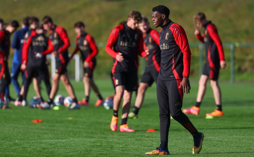 Belgium's Rene Mitongo Muteba pictured during a training session of the Belgian national under 17 soccer team, at the Proximus Basecamp in Tubize, Thursday 30 October 2025. BELGA PHOTO VIRGINIE LEFOUR