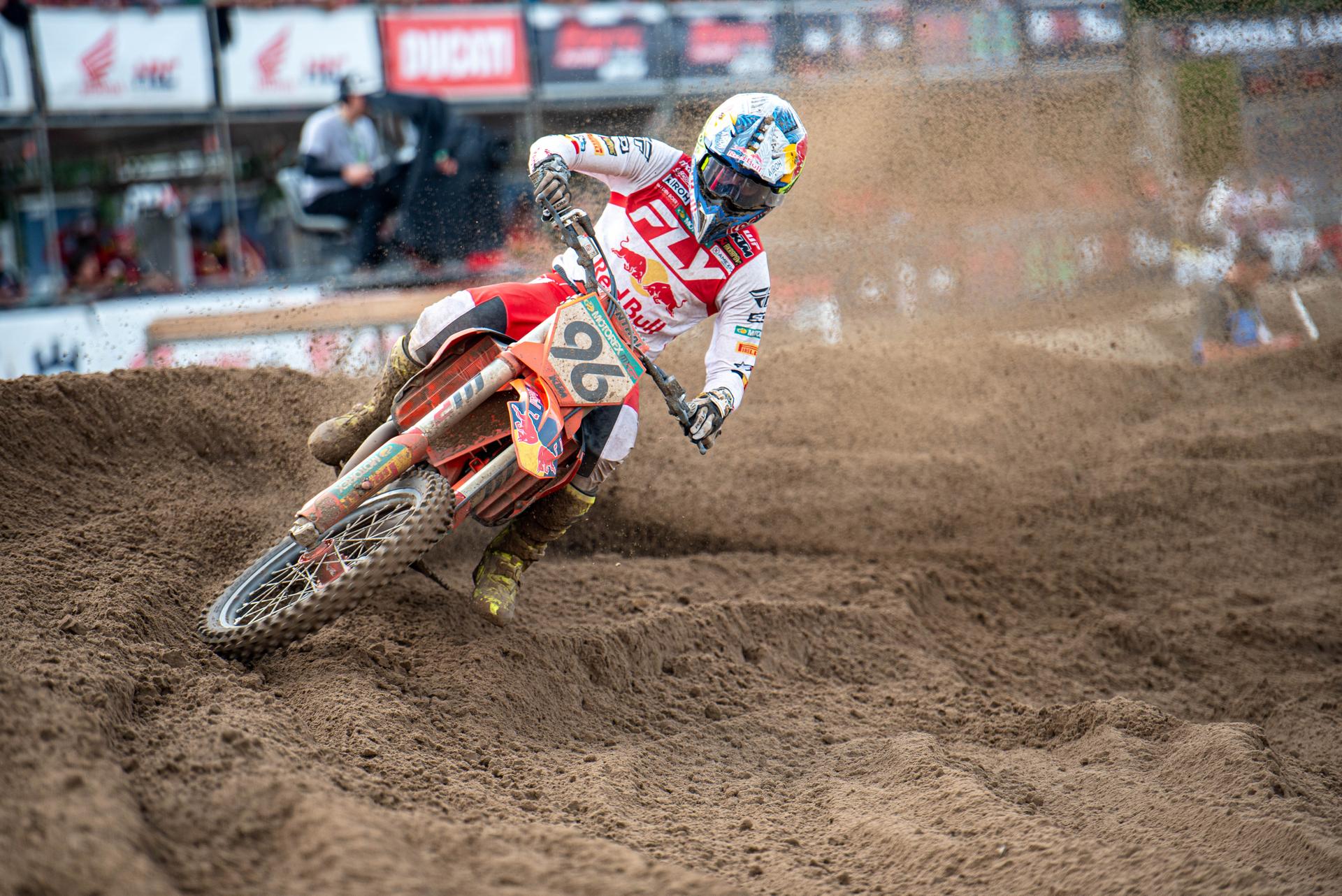 Belgium's Lucas Coenen pictured in action during the motocross MXGP Grand Prix Flanders, race 15/20 of the FIM Motocross World Championship, Sunday 03 August 2025 in Lommel. BELGA PHOTO JONAS ROOSENS