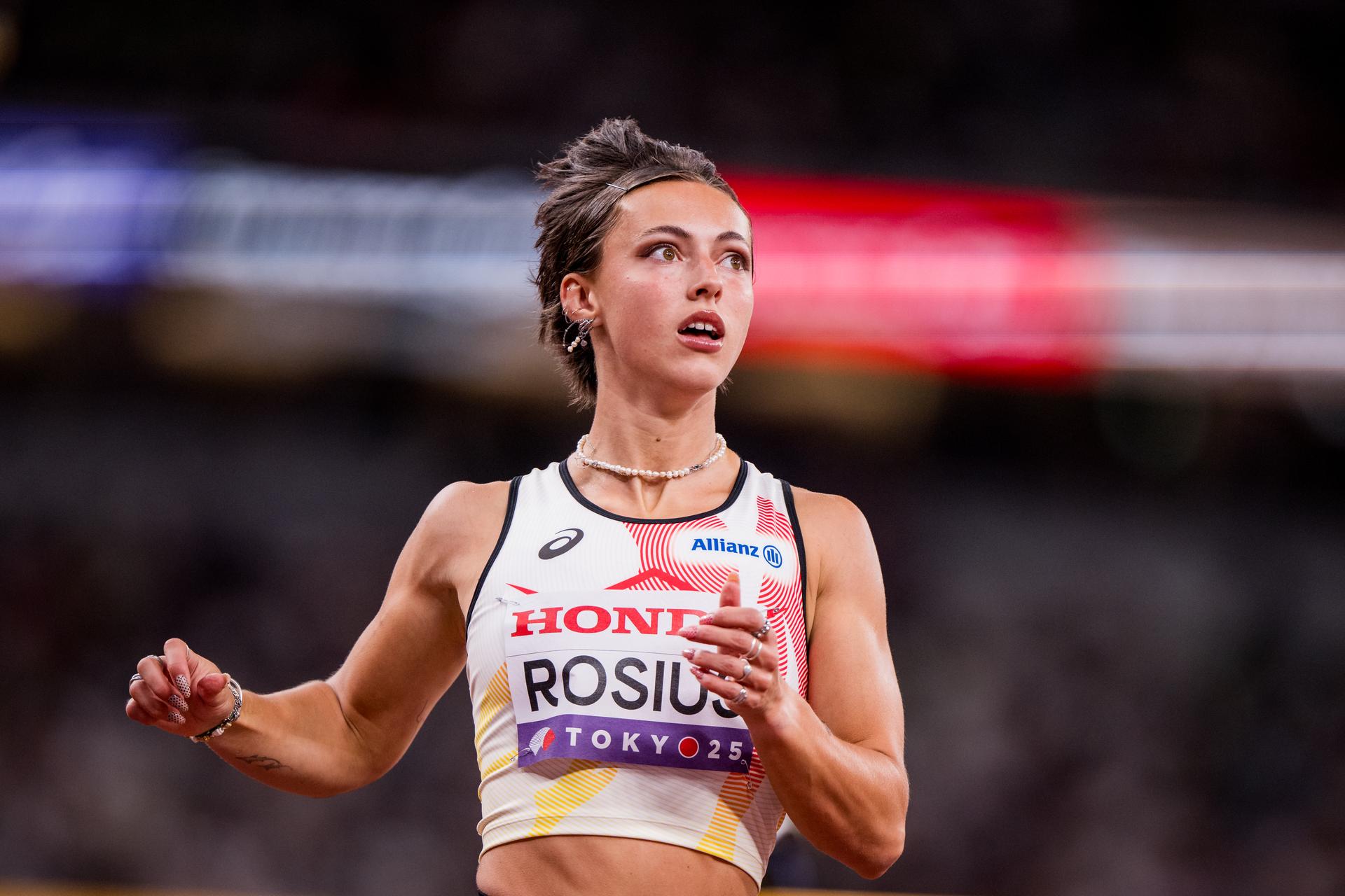 Belgian Rani Rosius pictured in action during the 100m women, Heat 2, in the World Athletics Championships in Tokyo, Japan, on Saturday 13 September 2025. The outdoor Worlds are taking place from 13 to 21 September. BELGA PHOTO JASPER JACOBS