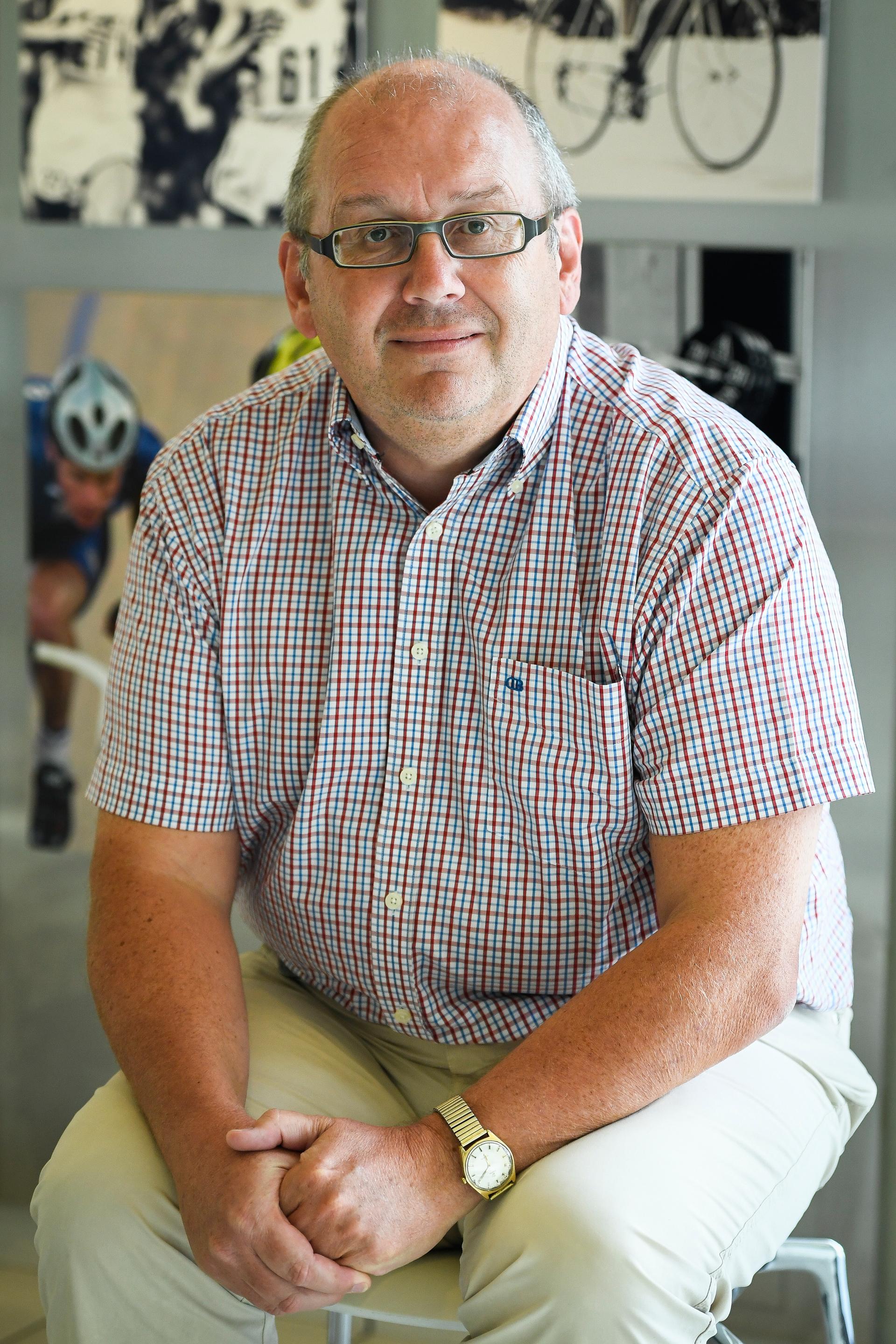 Patrick Van Caelenberghe poses for the photographer ahead of a press conference on Belgian officials (referees, jury members and commissioners) selected for the Olympic Games in Rio, organized by the BOIC-COIB Belgian olympic committee in their headquarters in Brussels, on Tuesday 28 June 2016 . BELGA PHOTO LAURIE DIEFFEMBACQ