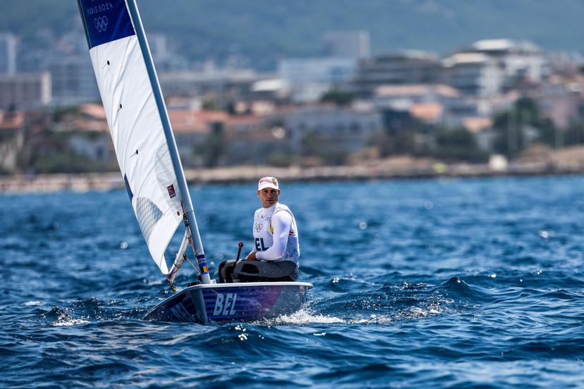 William DE SMET of Belgium competes in men's Dinghy Laser during the Paris Olympic Games 2024 - Day 5 at Marina Marseille on August 1, 2024 in Marseille, France. (Photo by Johnny Fidelin/Icon Sport)