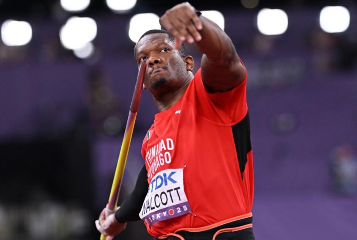 Trinidad and Tobago's athlete Keshorn Walcott competes in the men's javelin throw final during the World Athletics Championships in Tokyo on September 18, 2025.  Kirill KUDRYAVTSEV / AFP
