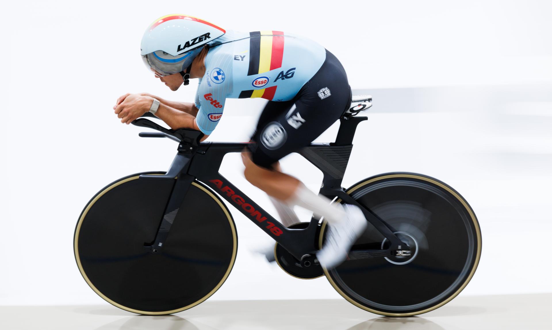 Belgian Milan Van den Haute and pictured during a training session during the 2025 UCI Track World Championships cycling, in Santiago, Chile, Thursday 23 October 2025. The Track World Championships take place from 22 to 26 October at the Velodromo de Penalolen in Santiago, Chile. BELGA PHOTO BENOIT DOPPAGNE