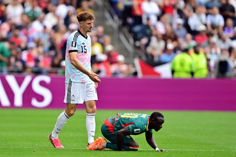 Belgium's Thomas Meunier looks dejected during a soccer game between Belgian national team Red Devils and Senegal, on Wednesday 01 July 2026, at the Seattle Field, in Seattle, a 1/16 finals game in the FIFA World Cup 2026. BELGA PHOTO DIRK WAEM