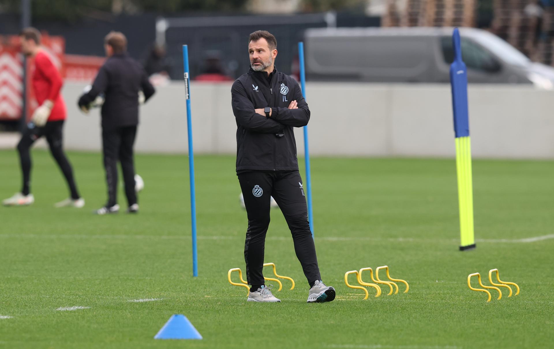 Club's head coach Ivan Leko pictured during a training session of Belgian soccer team Club Brugge KV, on Tuesday 09 December 2025 in Brugge. The team is preparing for tomorrow's game against English team Arsenal F.C., on day six of the League phase of the UEFA Champions League tournament. BELGA PHOTO BRUNO FAHY