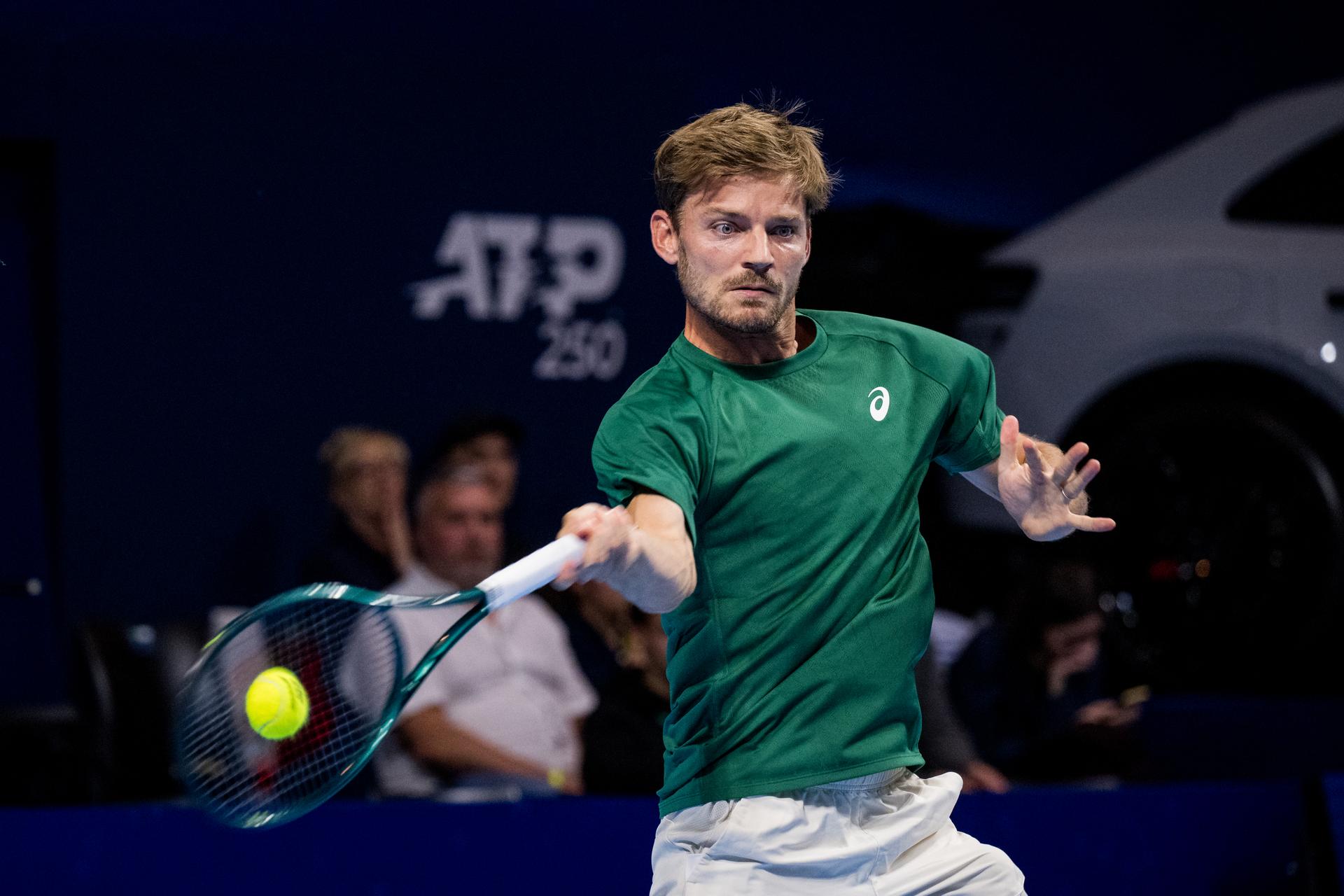 Belgian David Goffin pictured in action during the European Open ATP tennis tournament in Brussels, on Tuesday 14 October 2025. This year's edition of the tournament is taking place from 12 to 19 October 2025. BELGA PHOTO JASPER JACOBS