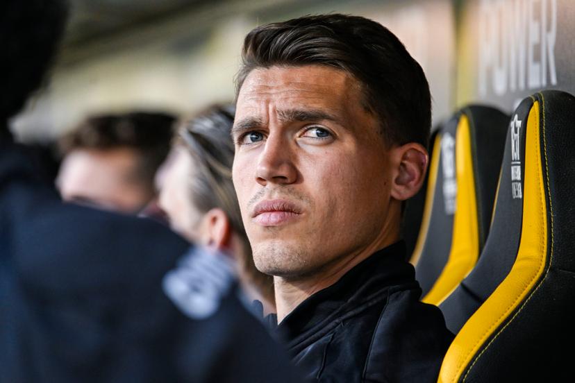 Patro Eisden's Reno Wilmots pictured before a soccer match between Lierse SK and Patro Eisden Maasmechelen, Friday 11 April 2025 in Lier, on day 29 of the 2024-2025 'Challenger Pro League' 1B second division of the Belgian championship. BELGA PHOTO TOM GOYVAERTS