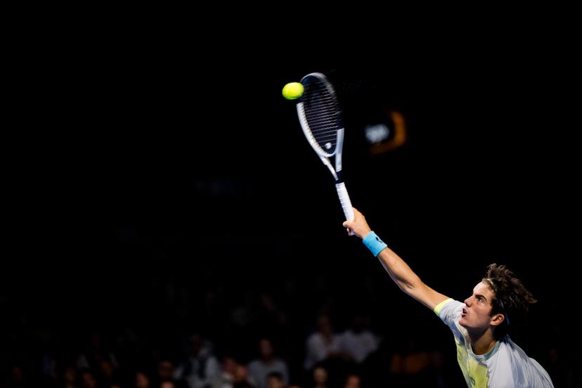 Belgian Gilles-Arnaud Bailly pictured in action during the European Open ATP tennis tournament in Brussels, on Wednesday 15 October 2025. This year's edition of the tournament is taking place from 12 to 19 October 2025. BELGA PHOTO JASPER JACOBS