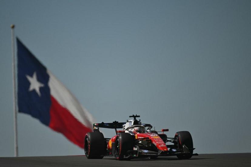 Ferrari's Monegasque driver Charles Leclerc races during a practice session for the United States Formula One Grand Prix at the Circuit of the Americas in Austin, Texas, on October 23, 2026.  ANGELA WEISS / AFP