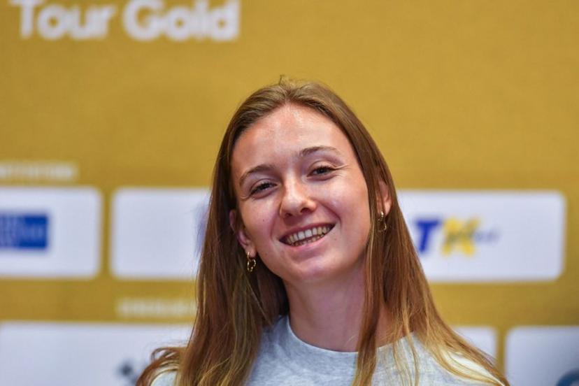 Netherland's Femke Bol attends a press conference in Ostrava, Czech Republic on June 23, 2025, on the eve of the 64th IAAF 2025 Golden Spike Athletics Meeting.   Michal Cizek / AFP