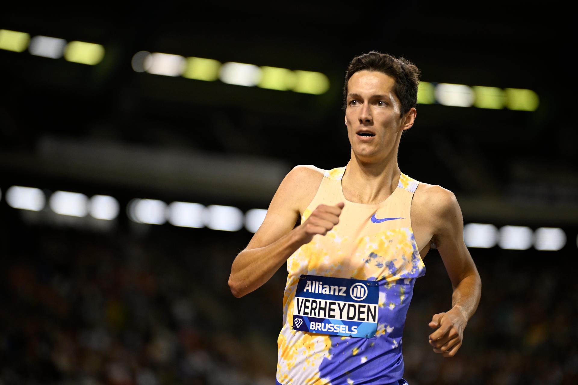 Belgium's Ruben Verheyden pictured in action during the 1500m race, at the 50th edition of the Memorial Van Damme Diamond League athletics event in Brussels, Friday 4 September 2026.  BELGA PHOTO JASPER JACOBS