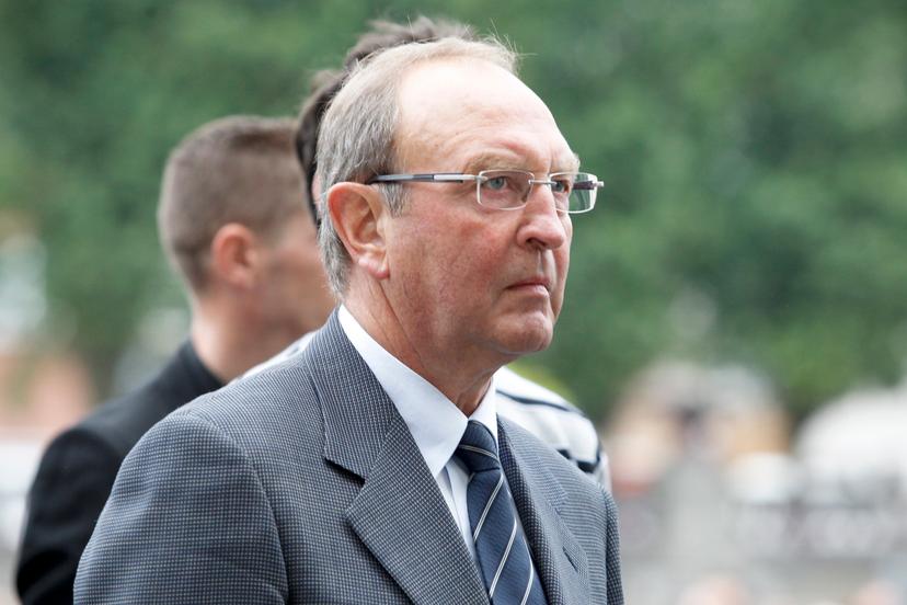 20110518 - GENT, BELGIUM: Walter Godefroot pictured at the funeral ceremony of Wouter Weylandt in the Onze-Lieve-Vrouw Sint-Pieterskerk in Gent, Wednesday 18 May 2011. 26 year old Belgian cyclist Wouter Weylandt died 9 May 2011 in a crash during the Giro d'Italia.  BELGA PHOTO KRISTOF VAN ACCOM