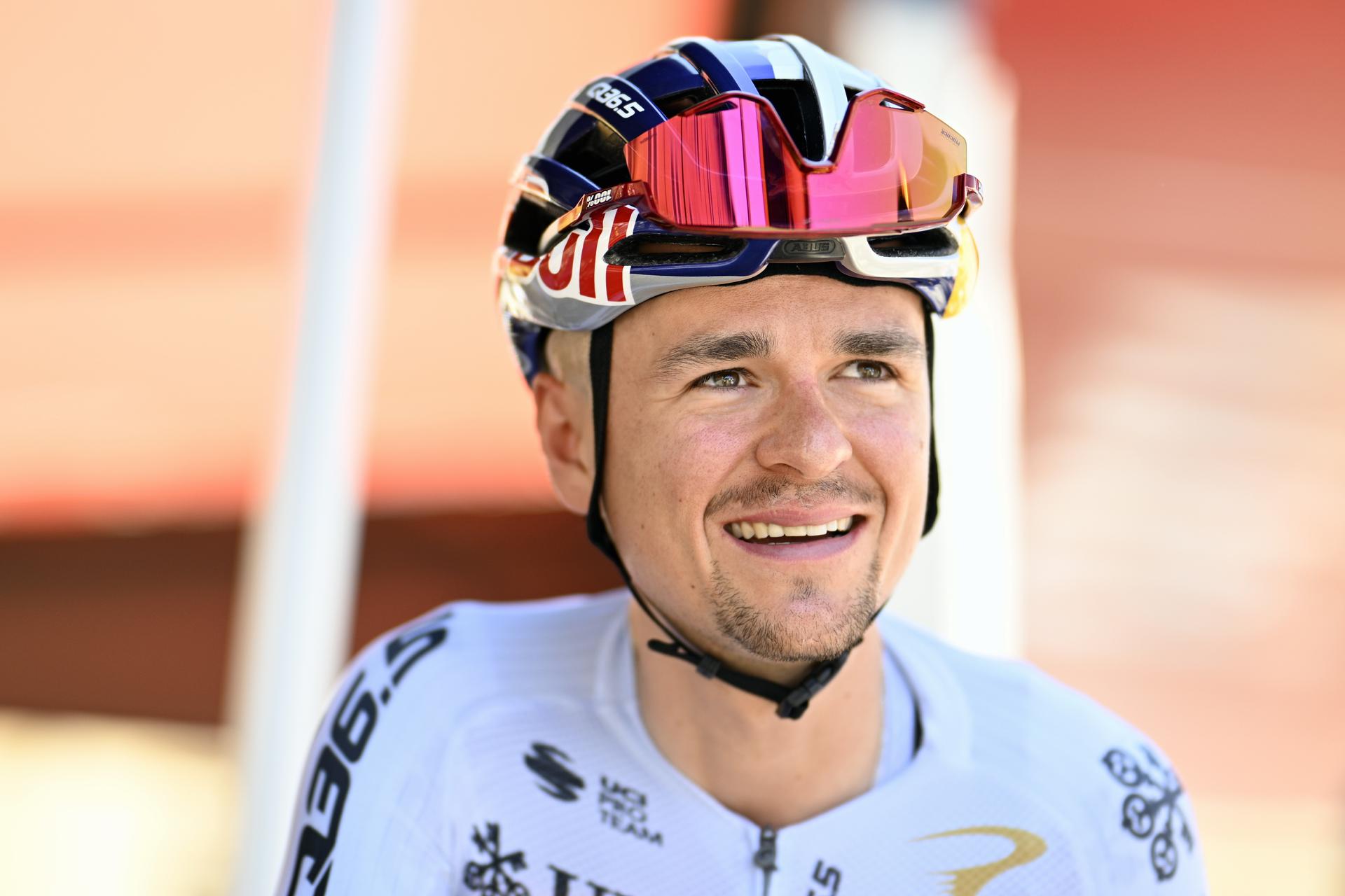 British Thomas Pidcock of Pinarello-Q36.5 Pro Cycling Team pictured at the start of stage 4 of the 2026 Tour de France cycling race, a stage of 181,9km from Carcassonne to Foix, on Tuesday 07 July 2026. The 113th edition of the Tour de France starts on Saturday 4 July in Barcelona, Spain, and will finish in Paris, France on the 26th of July. BELGA PHOTO JASPER JACOBS