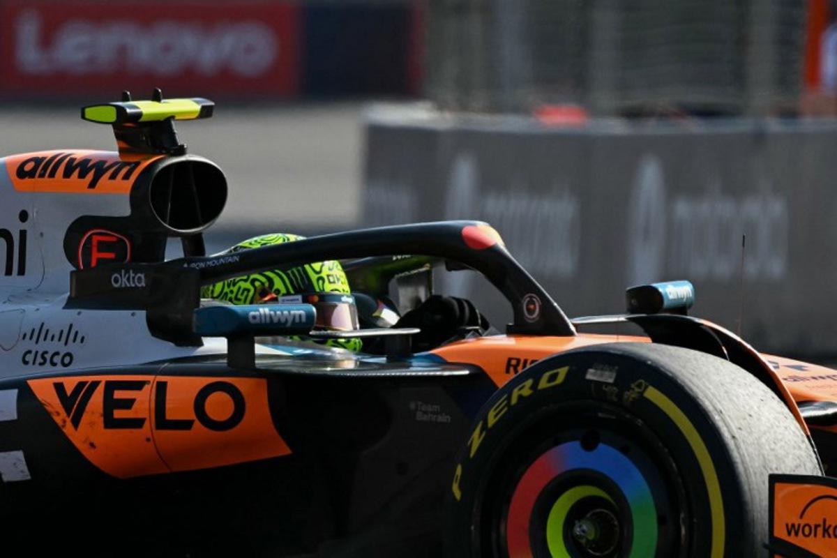 McLaren's British driver Lando Norris races in the lead during the Mexico City Formula One Grand Prix at the Hermanos Rodriguez racetrack in Mexico City on October 26, 2025.  Yuri CORTEZ / AFP