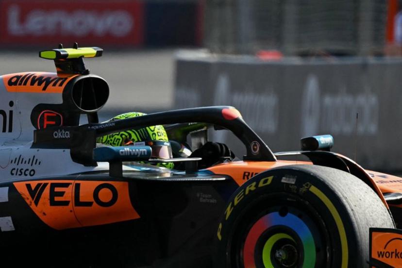 McLaren's British driver Lando Norris races in the lead during the Mexico City Formula One Grand Prix at the Hermanos Rodriguez racetrack in Mexico City on October 26, 2025.  Yuri CORTEZ / AFP