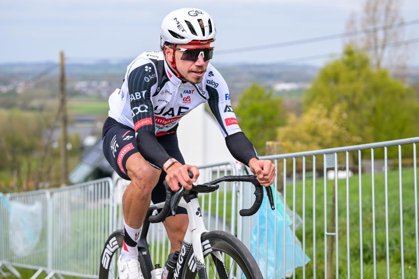 Portuguese Rui Oliveira of UAE Team Emirates-XRG pictured in action during pictured at a track reconaissance ahead of the Ronde van Vlaanderen/ Tour des Flandres/ Tour of Flanders cycling race, Friday 03 April 2026. The 110th edition of the cycling race will take place on Sunday 05 April. BELGA PHOTO DAVID PINTENS