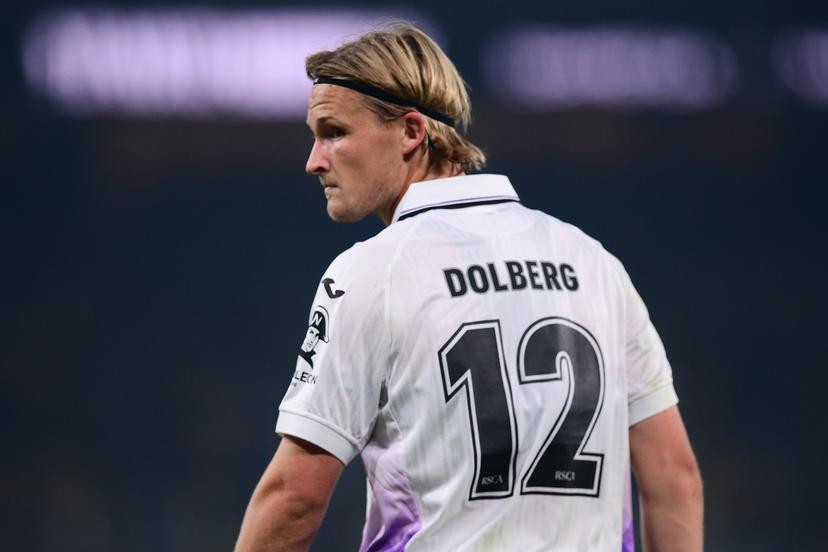 Anderlecht's Kasper Dolberg and l looks dejected during a soccer match between Belgian soccer team Anderlecht and Greek team AEK Athens, in Athens, Greece, on Thursday 28 August 2025, the return leg in the play-offs of the UEFA Conference League competition. The first leg ended 1-1. BELGA PHOTO EUROKINISSI