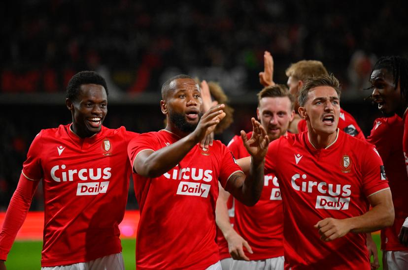 Standard's Marco Ilaimaharitra celebrates during a soccer match between Standard de Liege and KV Mechelen, Friday 12 September 2025 in Liege, on day 7 of the 2025-2026 'Jupiler Pro League' first division of the Belgian championship. BELGA PHOTO JOHN THYS