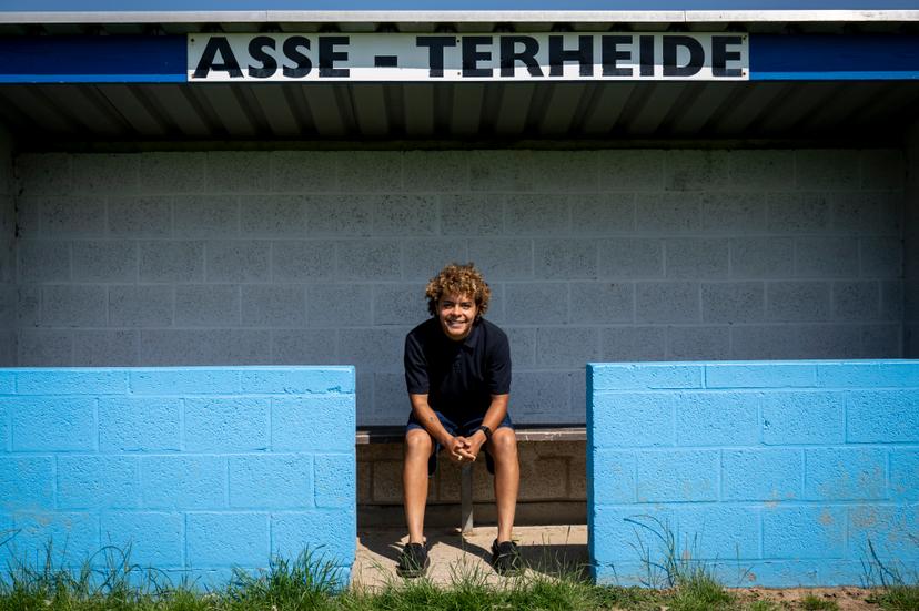 Belgium's Kassandra Ndoutou Eboa Missipo poses for the photographer at a press event of Belgium's national women's team the Red Flames ahead of European Championships in Switzerland, on Tuesday 10 June 2025 in Asse. BELGA PHOTO DIRK WAEM