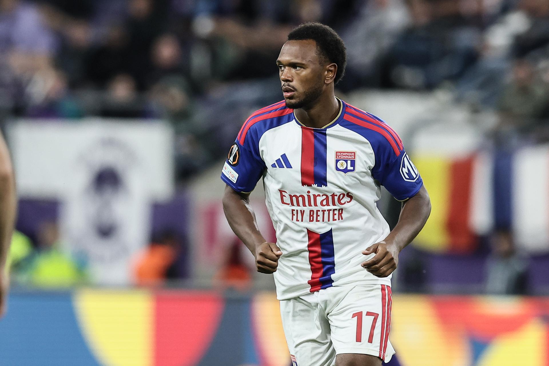 Lyon's Lois Openda is pictured during a soccer game between Belgian RSC Anderlecht and French Olympique Lyonnais, Wednesday 16 September 2026 in Brussels, on the first day (out of 8) of the league phase of the UEFA Europa League tournament.  BELGA PHOTO BRUNO FAHY