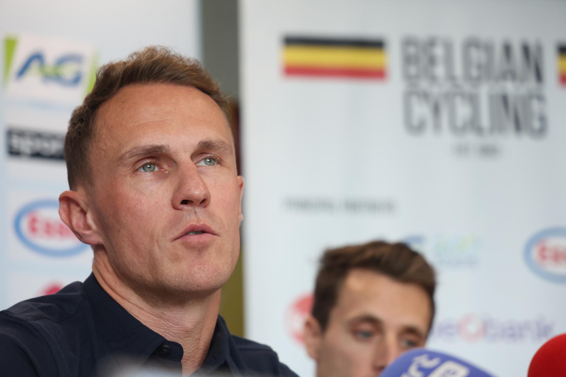 Coach of the Belgian national cycling team Serge Pauwels pictured during a presentation of the Belgian selection for the World Road Championships Cycling 2025, in Tubize, Tuesday 02 September 2025. The Worlds are taking place from 21 to 28 September, in Kigali, Rwanda. It is the first that the African continent will host the worlds championships. BELGA PHOTO VIRGINIE LEFOUR