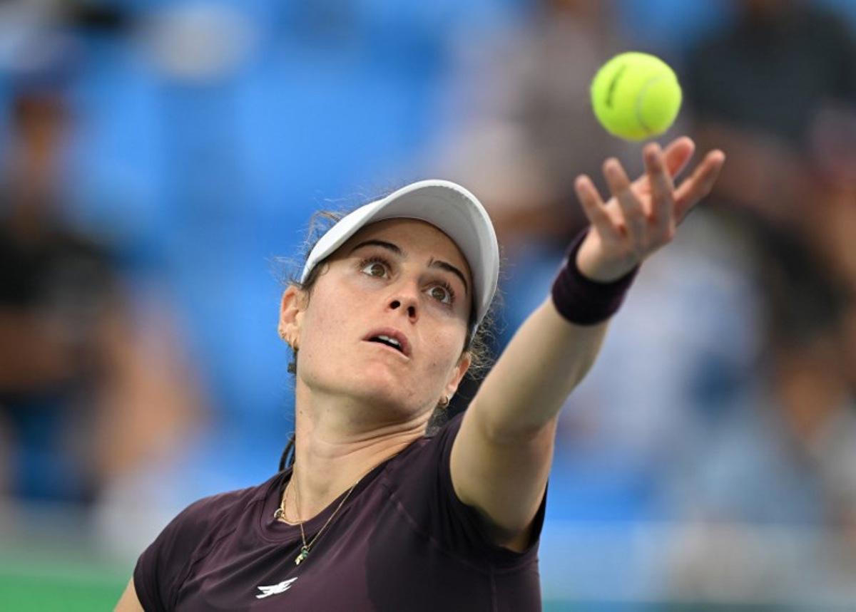 Kimberly Birrell of Australia serves against Anna Bondar of Hungary during their women's singles semi-final match at the Korea Open tennis championships in Seoul on September 26, 2026.  Jung Yeon-je / AFP