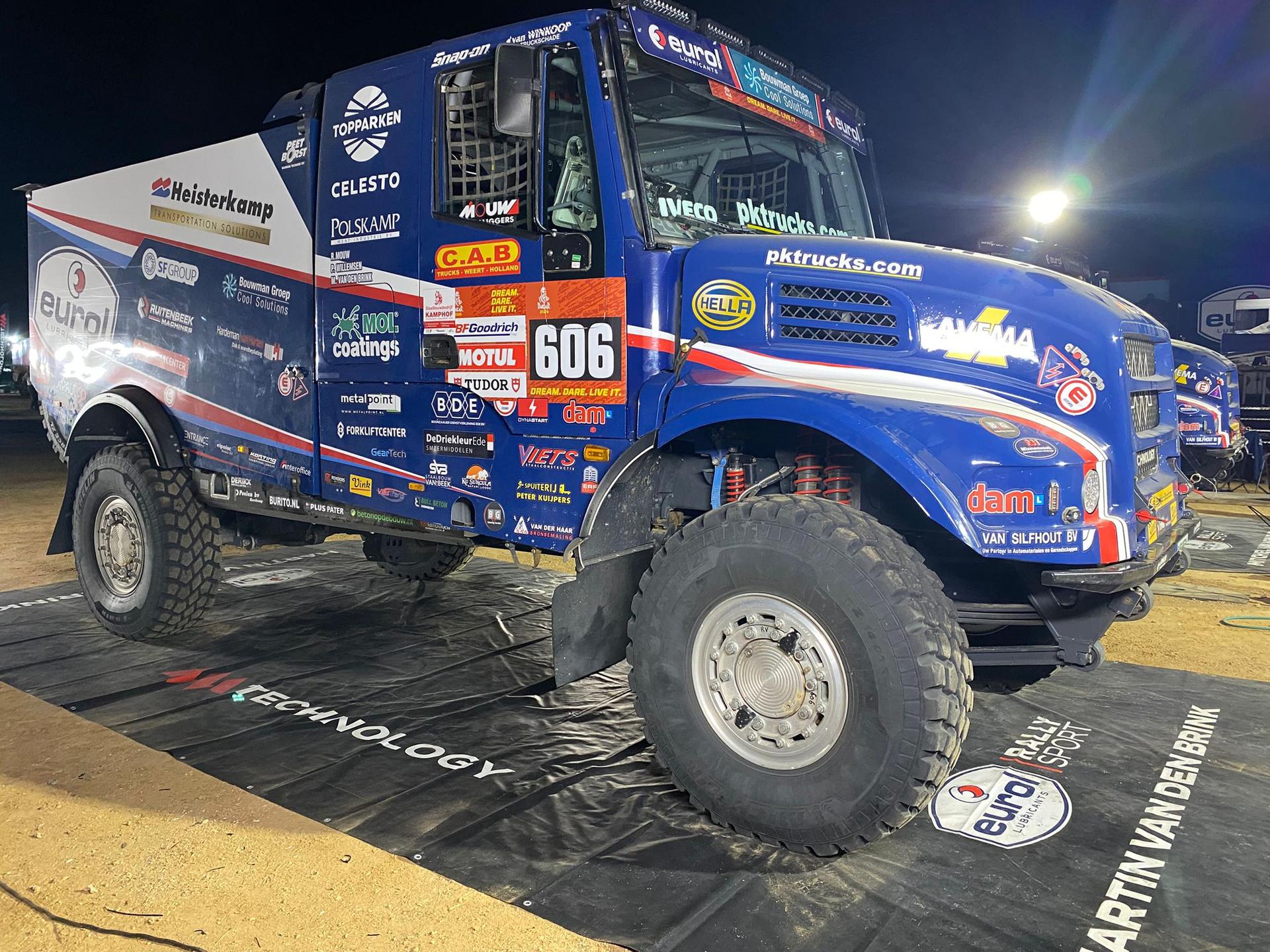 ATTENTION EDITORS - HAND OUT PICTURES - EDITORIAL USE ONLY - MANDATORY CREDIT:  PETER WILLEMSEN -   Hand out picture released by Eric Dupain shows the vehicle of Martin Van Den Brink, Rijk Mouw and Peter Willemsen during the first stage of the 2026 Dakar rally race in Yanbu, Saoudi Arabia on Sunday 04 January 2026.  *** Belga and Belga Editorial Board decline all responsibility regarding the content of this picture. *** PHOTO HAND OUT - PETER WILLEMSEN