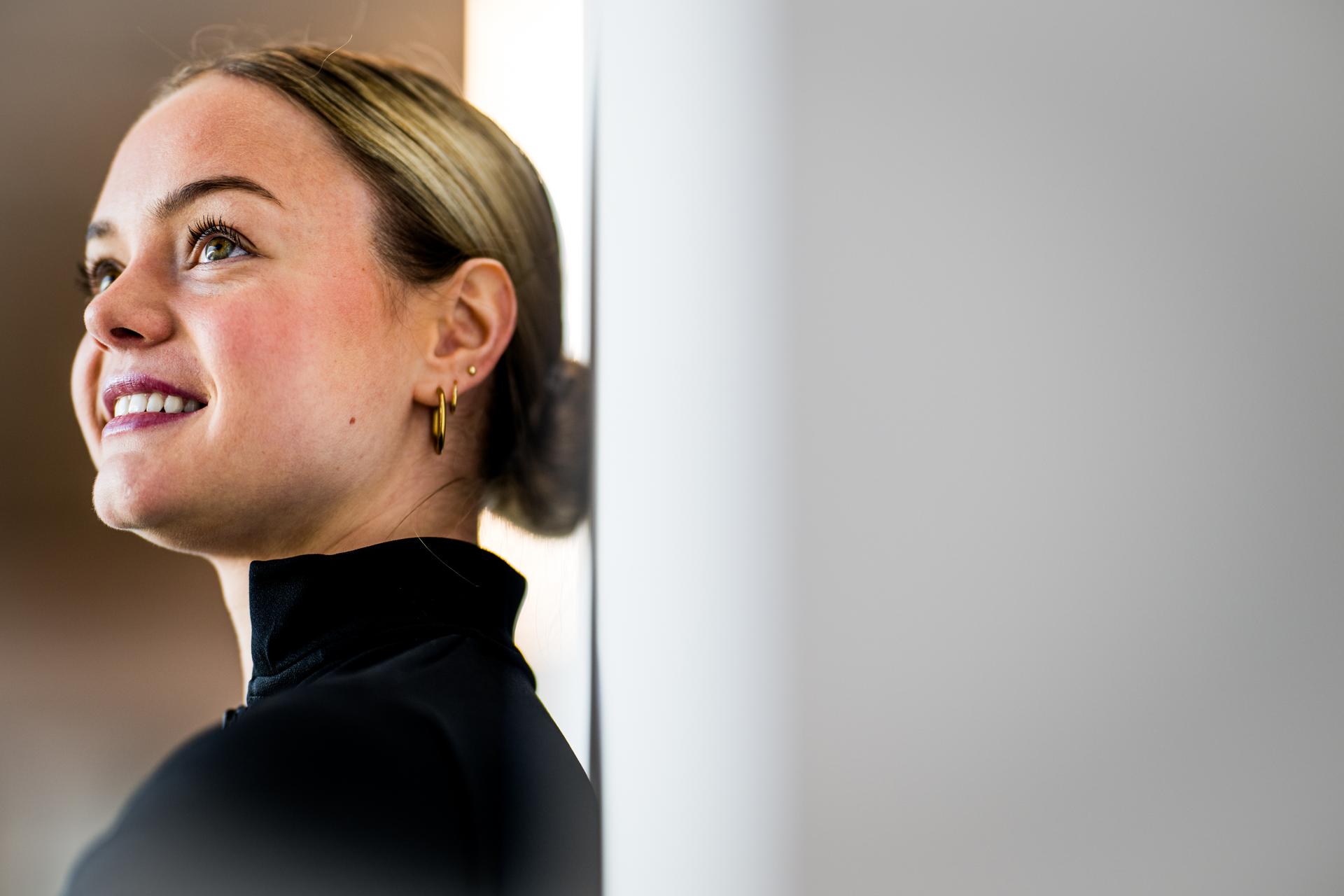 Belgian figure skater Loena Hendrickx pictured during a press moment regarding the season of Belgian figure skater Hendrickx, Monday 27 January 2025 in Antwerp. BELGA PHOTO JASPER JACOBS