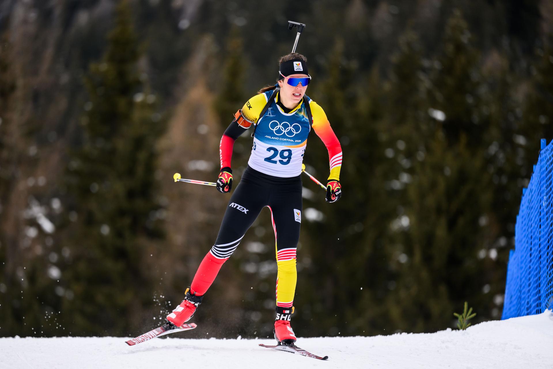 260211 Lotte Lie of Belgium competes in women's biathlon 15 km individual during day 5 of the 2026 Winter Olympics on February 11, 2026 in Anterselva.  Photo: Mathias Bergeld / BILDBYRÅN / kod MB / JM0789 skidskytte biathlon skiskyting olympic games olympics winter olympics os ol olympiska spel vinter-os olympiske leker milano cortina 2026 milan cortina 2026 milano cortina 2026 olympic games milano cortina 2026 winter olympic games milano cortina-os milano cortina-ol vinter-ol 5 bbeng individual 15 km dam women kvinner *** BENELUX ONLY ***