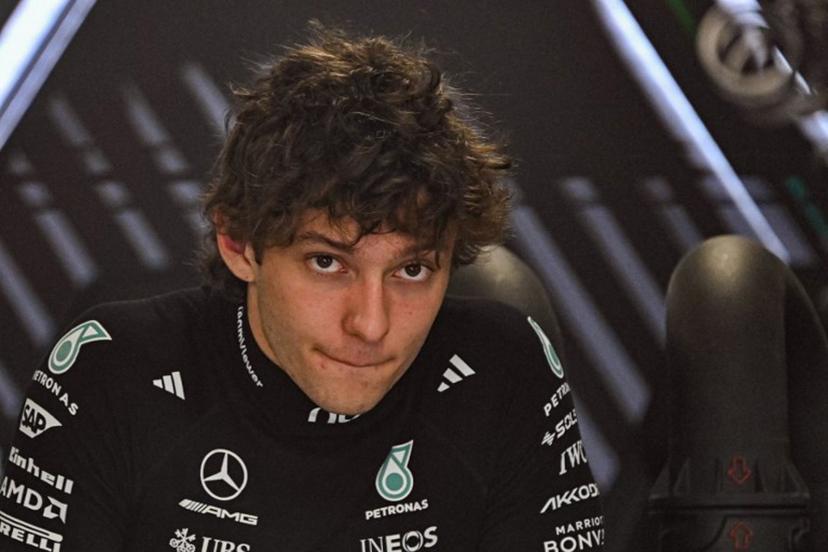 Mercedes' Italian driver Kimi Antonelli reacts in the pits prior to the qualifying session at the Hungaroring racetrack in Mogyorod near Budapest, Hungary, on July 25, 2026 ahead of the Formula One Hungarian Grand Prix.  Attila KISBENEDEK / POOL / AFP