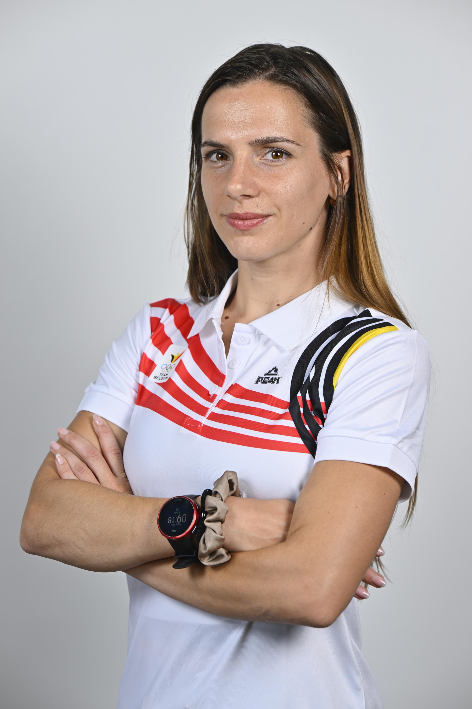 Athlete Hanne Desmet poses for the photographer during the annual training camp of Team Belgium (19-25/05), in Rio Maior, Portugal, Friday 23 May 2025. BELGA PHOTO ERIC LALMAND