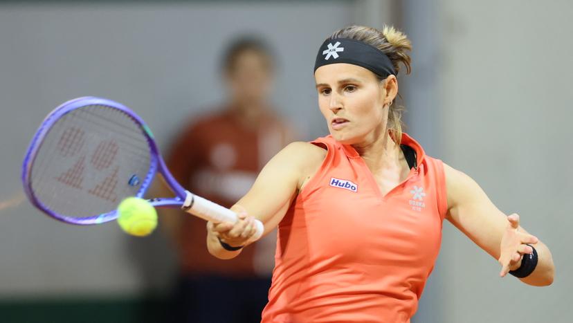Belgian Greet Minnen pictured in action during a match between US Dolehide and Belgian Minnen in the first round of the Women's Singles at the Roland Garros French Open tennis tournament, in Paris, France, Monday 26 May 2025. This year's tournament takes place from 25 May to 08 June. BELGA PHOTO BENOIT DOPPAGNE