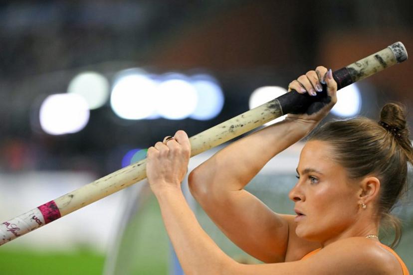 Australia's Nina Kennedy prepares to compete in the Women's Pole Vault final of the Memorial Van Damme Diamond League athletics finals at the Roi Baudouin Stadium in Brussels on September 14, 2024.  NICOLAS TUCAT / AFP