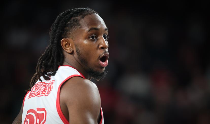Spirou's Christopher Lykes pictured during a basketball match between Spirou Charleroi and BC Oostende, Friday 17 October 2025 in Charleroi, on day 4 of the 'BNXT League' Belgian/ Dutch first division basket championship. BELGA PHOTO VIRGINIE LEFOUR
