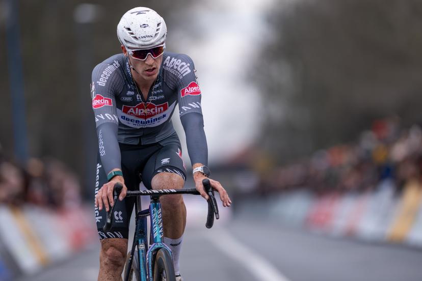 Belgian Niels Vandeputte crosses the finish line at the men elite race at the 'Leiecross' cyclocross cycling event on Saturday 13 December 2025 in Kortrijk, the fourth stage (out of 7) in the Exact Cross competition. BELGA PHOTO DAVID PINTENS