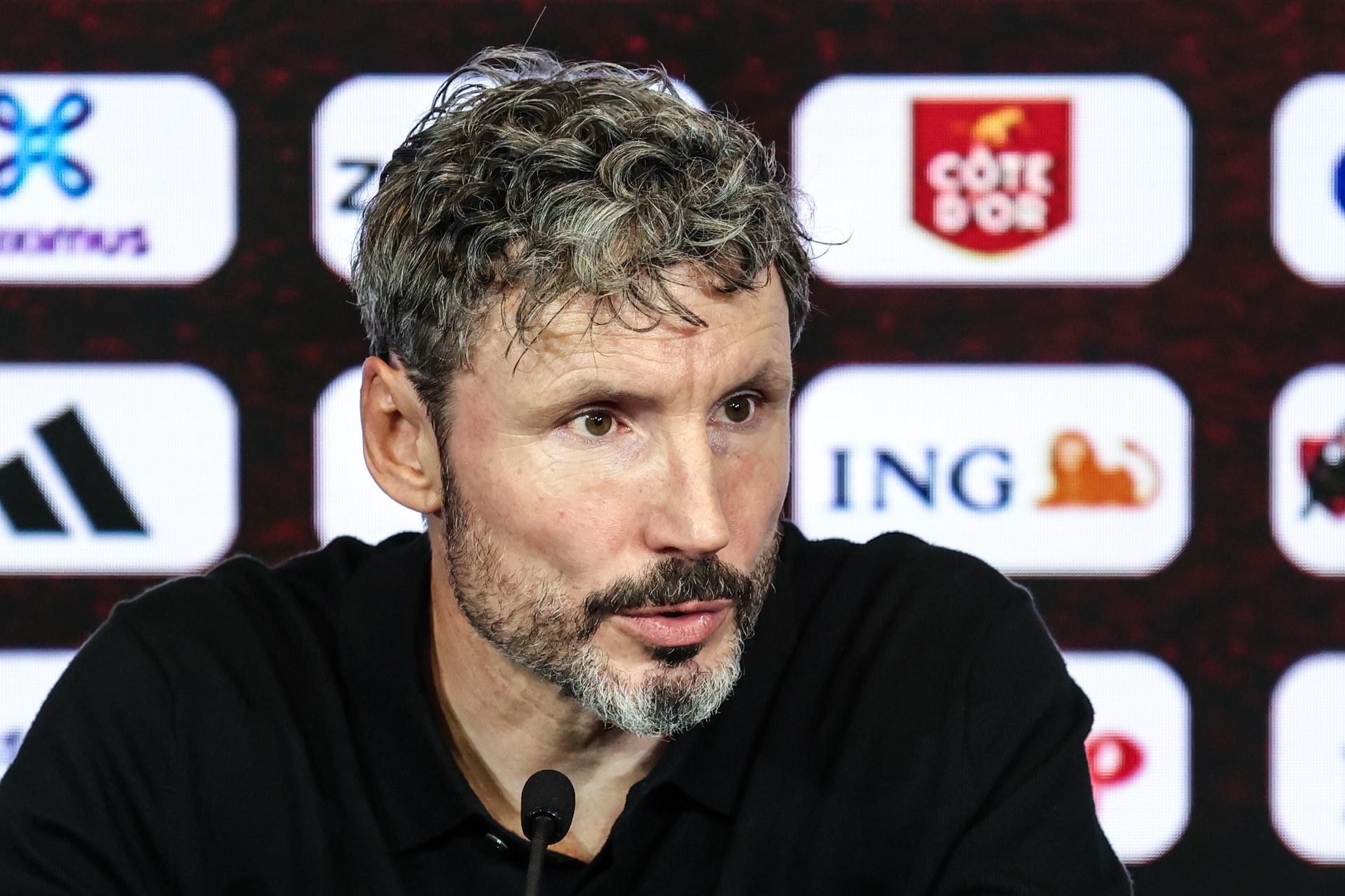 Belgium's head coach Mark van Bommel is pictured during a press conference to announce the selection of the Red Devils, the Belgian national soccer team, at the national training center in Tubize, Friday 18 September 2026. The team is preparing for fixtures in the UEFA Nations League competition. BELGA PHOTO BRUNO FAHY