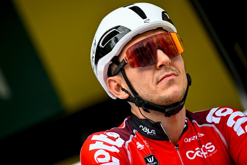 Belgian Jasper De Buyst of Lotto Cycling Team pictured at the start of the third stage of the 2025 Tour de France cycling, from Valenciennes to Dunkerque (178 km) on Monday 07 July 2025 in France. The 112th edition of the Tour de France starts on Saturday 5 July in Lille, France, and will finish in Paris, France on the 27th of July. BELGA PHOTO JASPER JACOBS