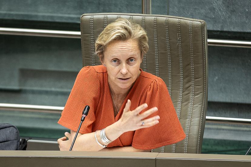Flemish Minister for Mobility and Public Works Annick De Ridder pictured during a plenary session of the Flemish Parliament in Brussels, Wednesday 09 July 2025. BELGA PHOTO JAMES ARTHUR GEKIERE