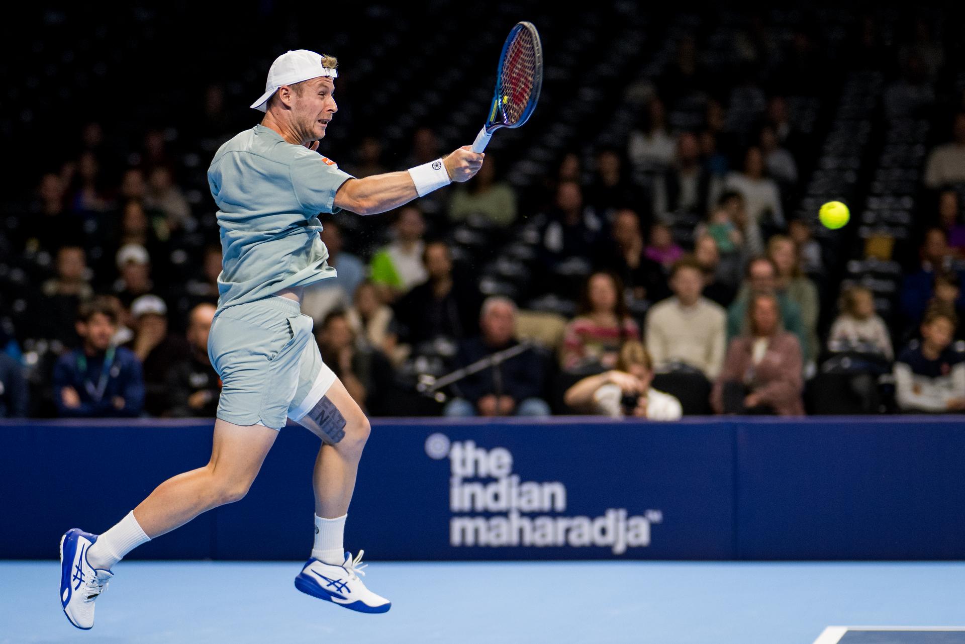 Belgian Gauthier Onclin pictured in action during the European Open ATP tennis tournament in Brussels, on Sunday 12 October 2025. This year's edition of the tournament is taking place from 12 to 19 October 2025. BELGA PHOTO JASPER JACOBS