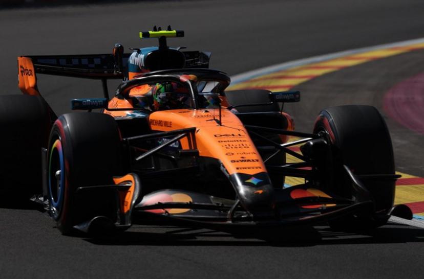 Team McLaren-Mercedes' Lando Norris drives during the third practice session at the Madring circuit on September 12, 2026 in Madrid ahead of the Spanish Formula One Grand Prix.  Pierre-Philippe MARCOU / AFP