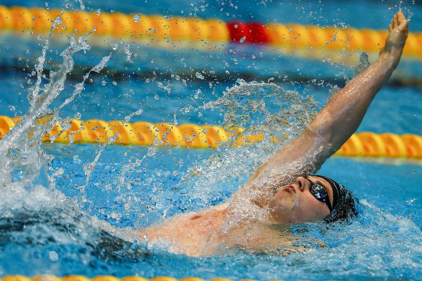 Belgian Noah Verreth pictured in action during the 200m backstroke race during the Open Belgian Swimming Championships 2025 (25-27/04), in Antwerp, on Friday 25 April 2025. BELGA PHOTO DAVID PINTENS